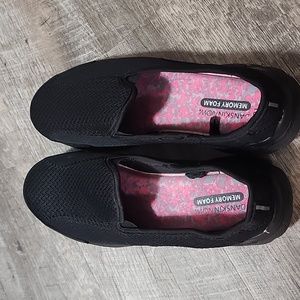 Black slip on flats